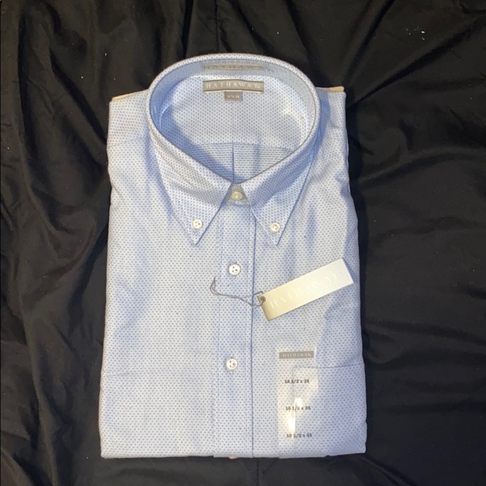 Hathaway Blue Button-Down Patterned Dress Shirt